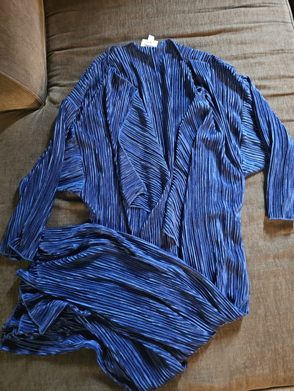 LulaRoe Kimono Shirley Duster Solid Indigo Blue Beach Coverup SMALL